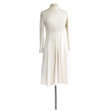 Vintage 1960s white cotton knit dress by Shannon Rogers for Jerry Silverman| winter wedding| 