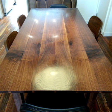 Walnut Dining Table Desk Parson Legs Sliding Dovetails Mid Century Modern Style 