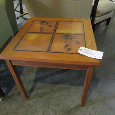 VINTAGE SIDE TABLE WITH TILE TOP