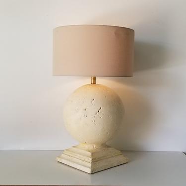 1980's Large Postmodern Sphere Plaster Table Lamp. 