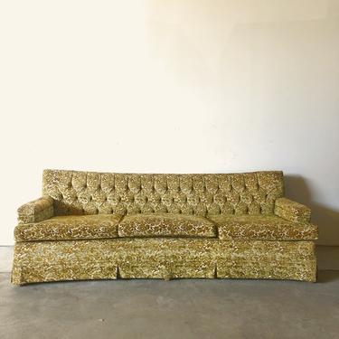 Mid Century Green Floral 3 Seater Sofa