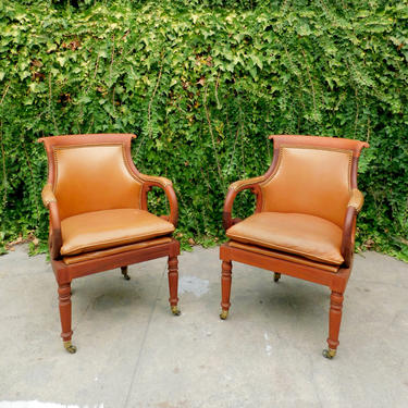 Camel Leather Bureau Head Chairs (sold individually)