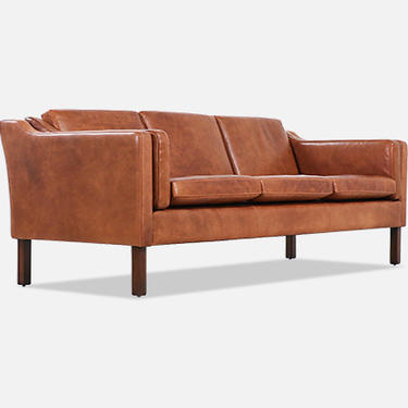 Børge Mogensen Model-2213 Cognac Leather Sofa for Fredericia Furniture