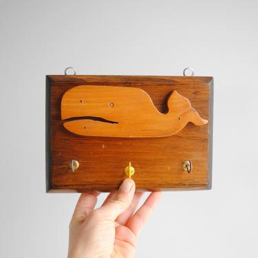 Vintage Whale Wall Hook, Wood Key Hook, Key Hanger, Key Holder, Jewelry Hook 