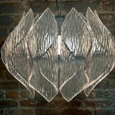 FREE SHIPPING Folded lucite swag lamp 