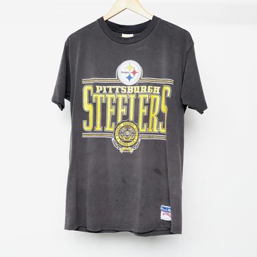 vintage 1990s faded grunge PITTSBURGH STEELERS nutmeg brand slouchy NFL football t-shirt top -- size xl 