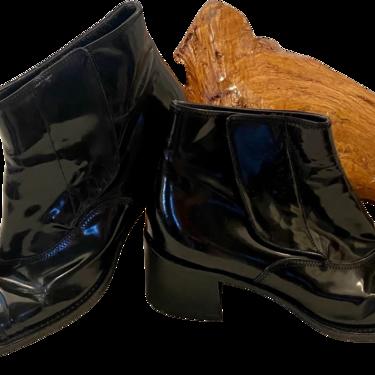1990’s Authentic Prada black Velcro ankle boots by Prada