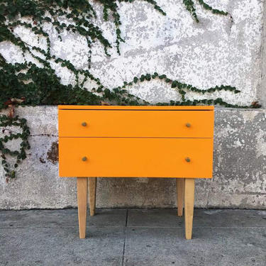 Orange Lowboy 2 Drawer Dresser/Large Nightstand by Modcrib LA