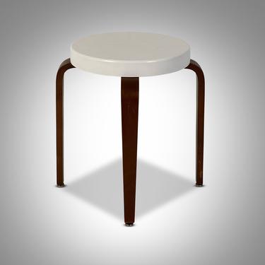 Modern Bentwood Stool with a White Bakelite Seat by Thonet, Circa 1940s - *Please ask for a shipping quote before you buy. 