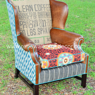 Custom Order - Upholstered Wingback &amp;quot;Fiesta Wingback&amp;quot; - we can recreate this design for you.. place YOUR custom order 