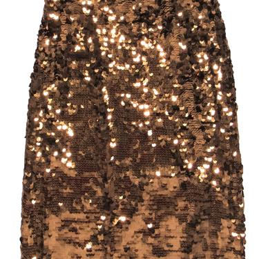J.Crew Collection - Gold Sequin Belted Midi Skirt Sz 4