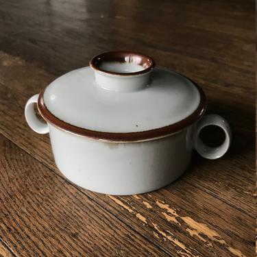 Brown Mist Soup Bowl by Neils Refsgaard Dansk Quistgaard NR Danish Mid-Century Vintage Modern Lidded Double Handle Earthtone 