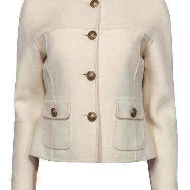 St. John - Cream Angora Blend Button-Up Jacket Sz 6
