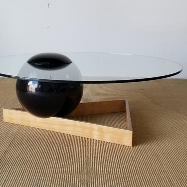1980s Italian Geometrical Postmodern Sculptural Coffee Table. 