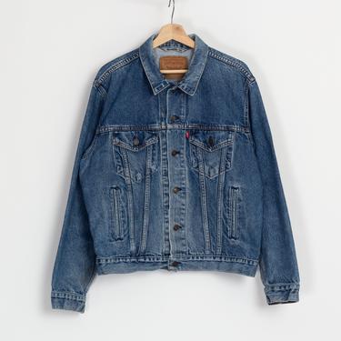 80s Levi's Medium Wash Jean Jacket - Size 42, Men's Small to Medium | Vintage Unisex Denim Trucker Jacket 