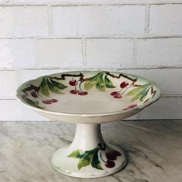 French Antique Ironstone Pedestal Cake Stand/Compote 