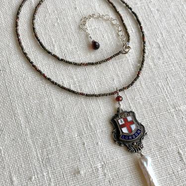 Antique Steel Seed Bead Necklace 