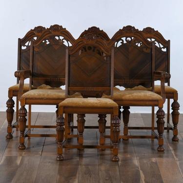 Set Of 6 Carved Renaissance Revival Dining Chairs