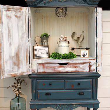 Blue Moon Coffee Bar \/ Armoire \/ Entryway Piece with Light
