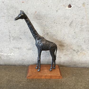 Mid Century Giraffe Sculpture Signed A. Myers 1970