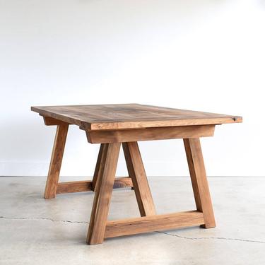 Farmhouse Trestle Table made from Reclaimed Wood / Solid Wood Dining Table / Rustic Kitchen Table 