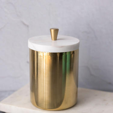 Marble and Brass Lidded Golden Cup