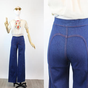 1970s deadstock HEART pocket SOB jeans denim 25&quot; waist xxs | new spring 