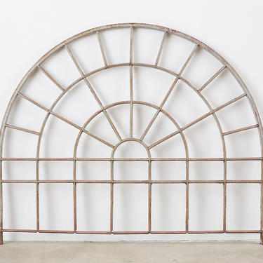 Industrial Iron Arched Factory Transom Window