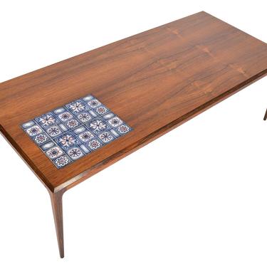 Danish Modern Mid Century Johannes Andersen Rosewood Coffee Table with Tile 