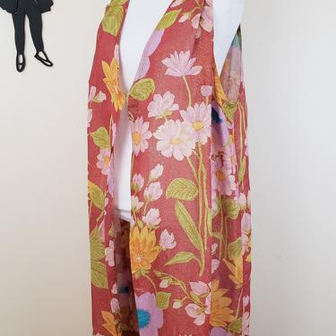 Vintage 1960's Psychedelic Tunic / 70s Hippy Floral Vest 