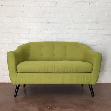 Mid Century Style Lime Green Love Seat