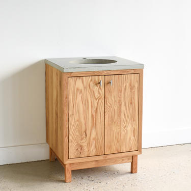 24&amp;quot; Bathroom Vanity made from Reclaimed Wood / Modern Powder Room Vanity / Single Sink Console 