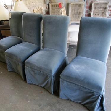 SET OF FOUR SKIRTED CHAIRS