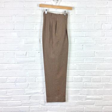 Size 24x28.5 Vintage 1940s Women’s White Stag Brown Wool Slacks 