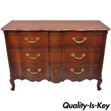 John Widdicomb French Country Provincial Louis XV Cherry Commode Bachelor Chest