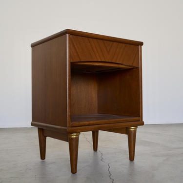 Gorgeous &amp; Sleek 1950's Mid-century Modern Nightstand by Kent Coffey Professionally Refinished! 