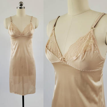 1970s Slip with Built-in Bra 70's Lingerie 70s Women's Vintage Size 34A 