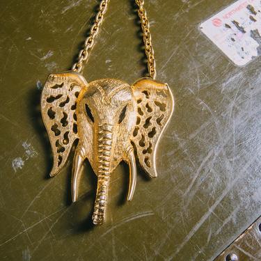 Trunks Down Celebrity Elephant Statement Necklace