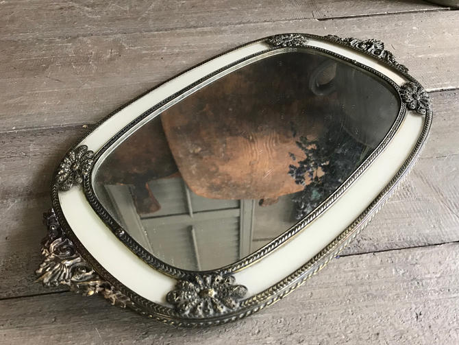 Dresser Mirror Tray Boudoir Vanity Tray Ormolu Gold Gilt