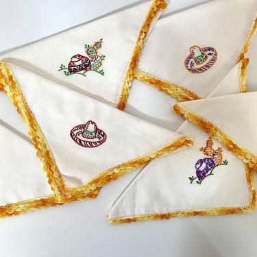 Vintage Southwestern/Mexican Embroidered Napkins 