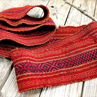 ANTIQUE: Handwoven Ukrainian Belt Sash - Ethnic Textile Strap - Traditional - Homespun Belt - SKU 00011198 