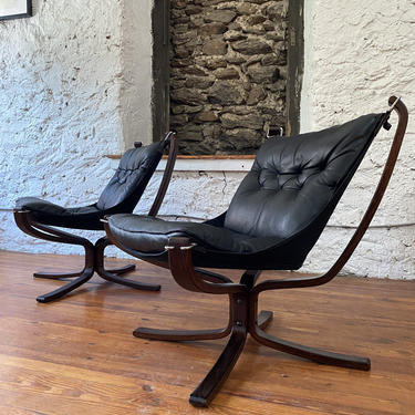 Mid century lounge chair Sigurd Russell for Vatne Mobler Falcon chair Mid century lounge chairs a pair 