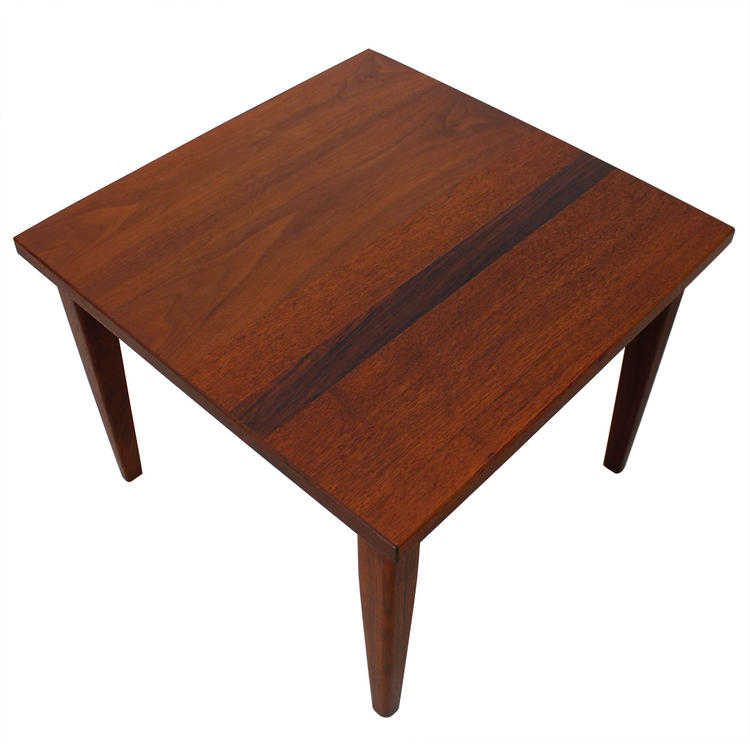 Compact Mid Century Danish Modern Square Teak / Rosewood / Walnut Accent Table