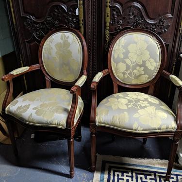 Pair of Gold Floral Chairs