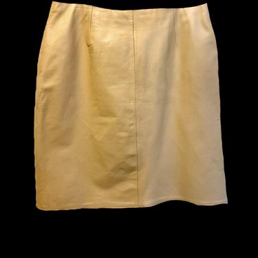 Tan Leather Mini Skirt