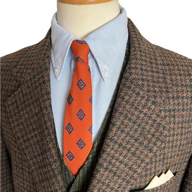 Vintage HARRIS TWEED 100% Wool Blazer ~ 44 to 46 R ~ Houndstooth ~ jacket / sport coat ~ Preppy / Ivy / Trad 
