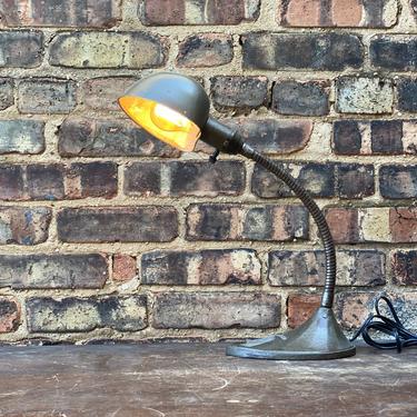Industrial Art Deco Cast Iron Gooseneck Desk Lamp Antique Light 