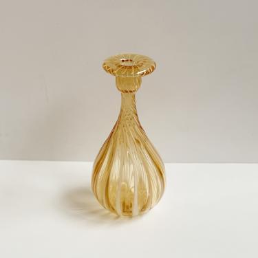 Gold Curved Glass Bloom Vase