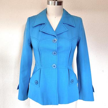 1970s Mod blue collared jacket 
