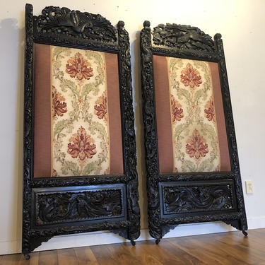 Meiji Period Phoenix Carved Screens / Doors 